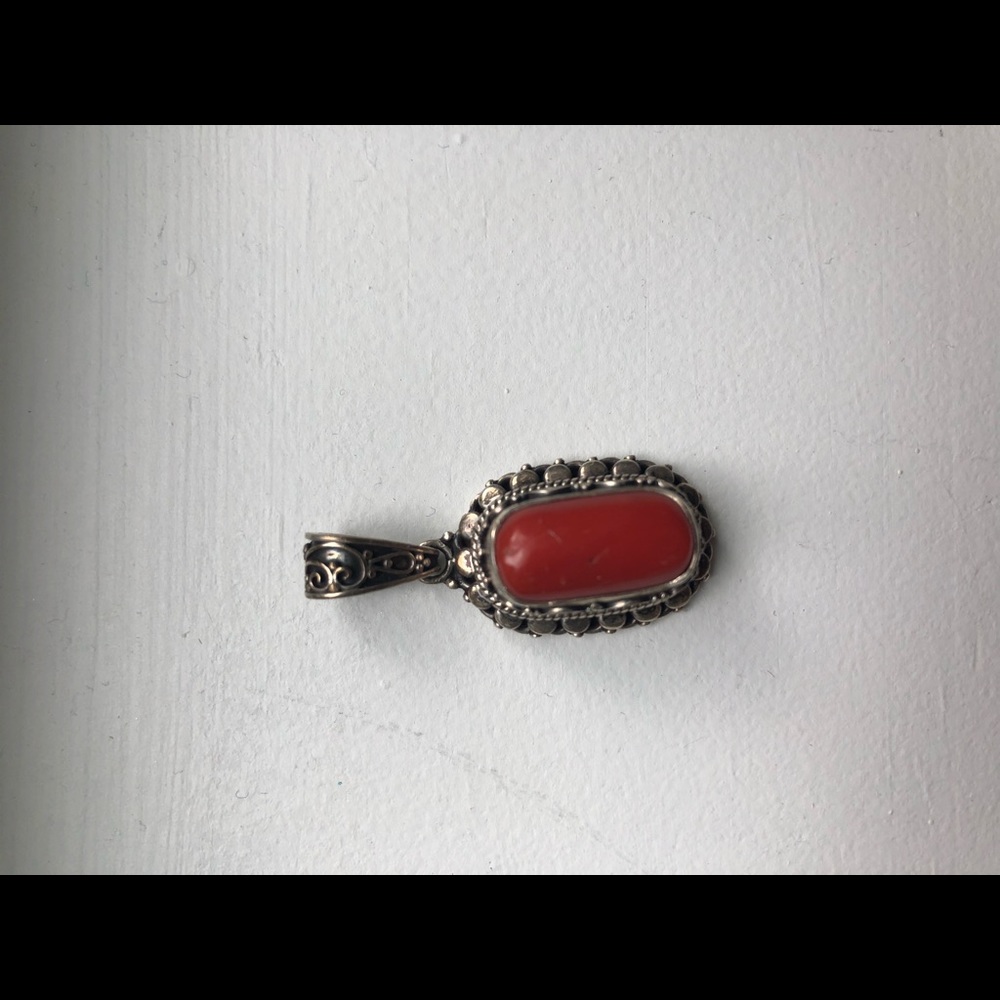 Sterling silver coral pendant